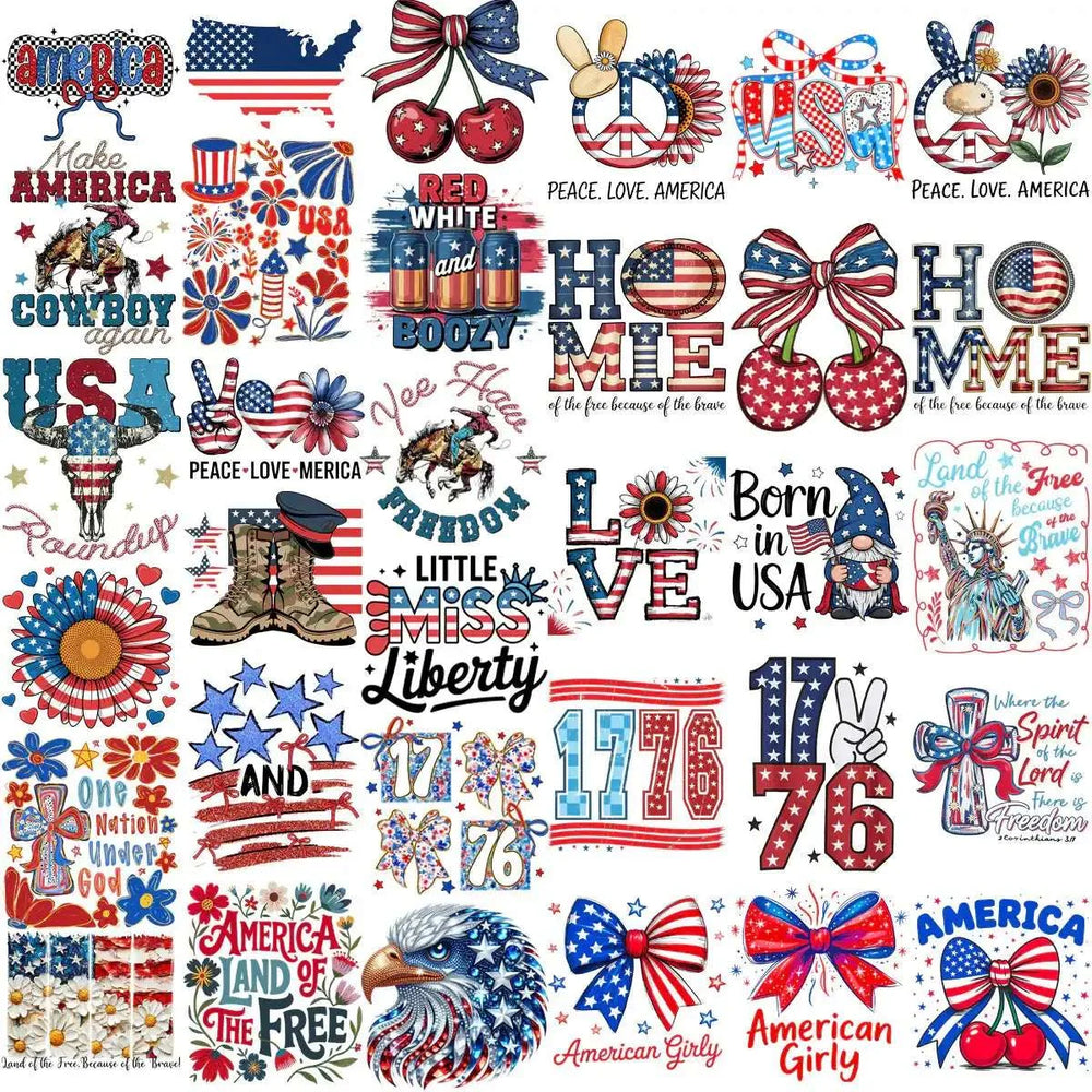 300 4th of July Patriotic USA Festive Designs Bundle PNG