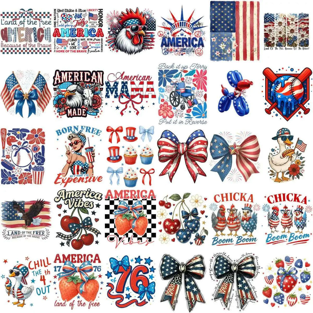 300 4th of July Patriotic USA Festive Designs Bundle PNG