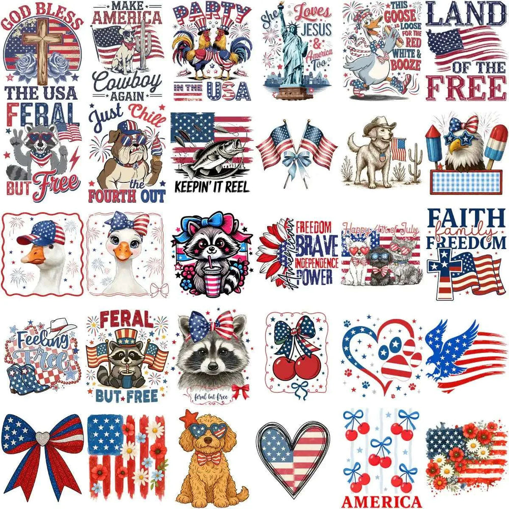 300 4th of July Patriotic USA Festive Designs Bundle PNG