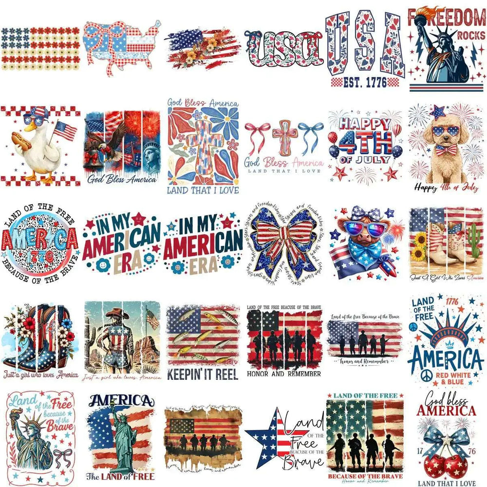 300 4th of July Patriotic USA Festive Designs Bundle PNG