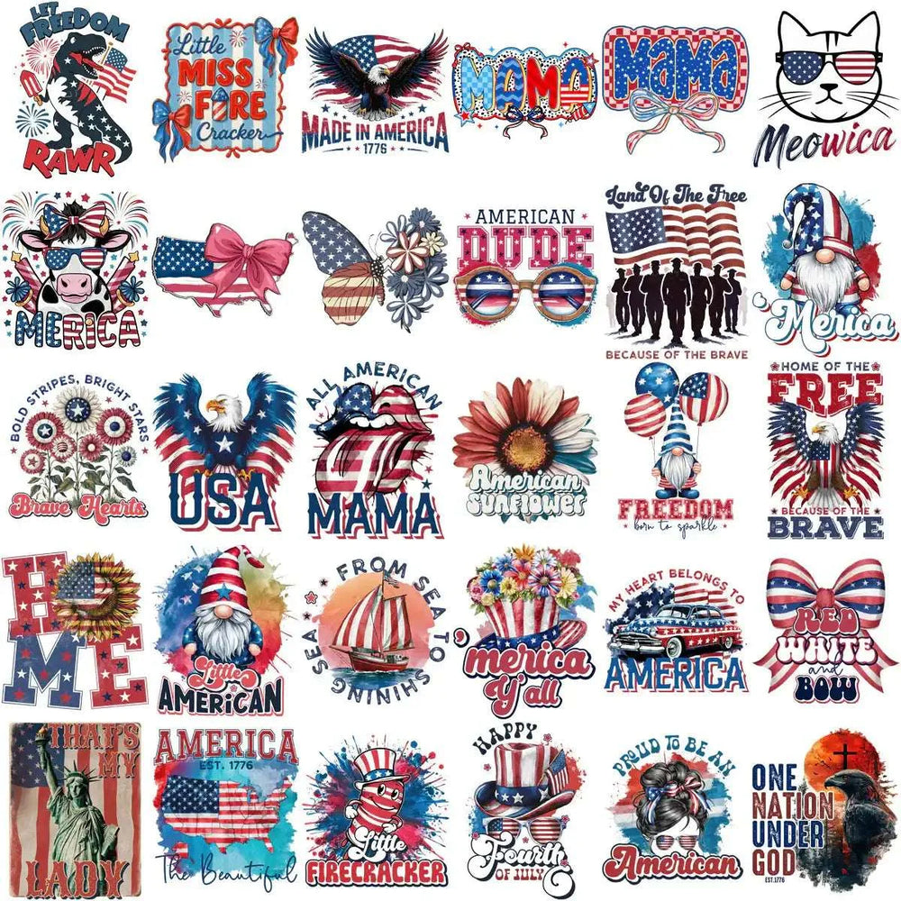 300 4th of July Patriotic USA Festive Designs Bundle PNG