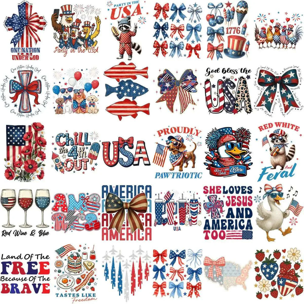300 4th of July Patriotic USA Festive Designs Bundle PNG