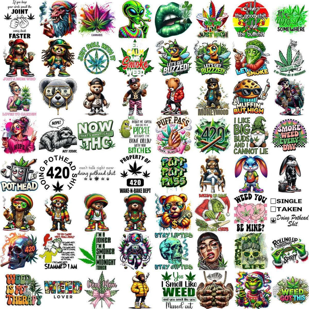 300 Weed Dope 420 Cannabis Marijuana Designs Bundle PNG