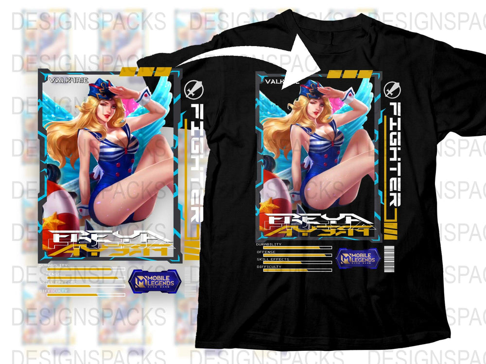 Anime Style Graphic T-Shirt, Colorful Female Character Art, Casual Wear, Vibrant Print Design