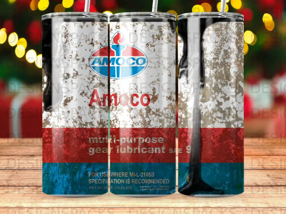 Amoco multi-purpose gear lubricant SAE 9 can with product details.