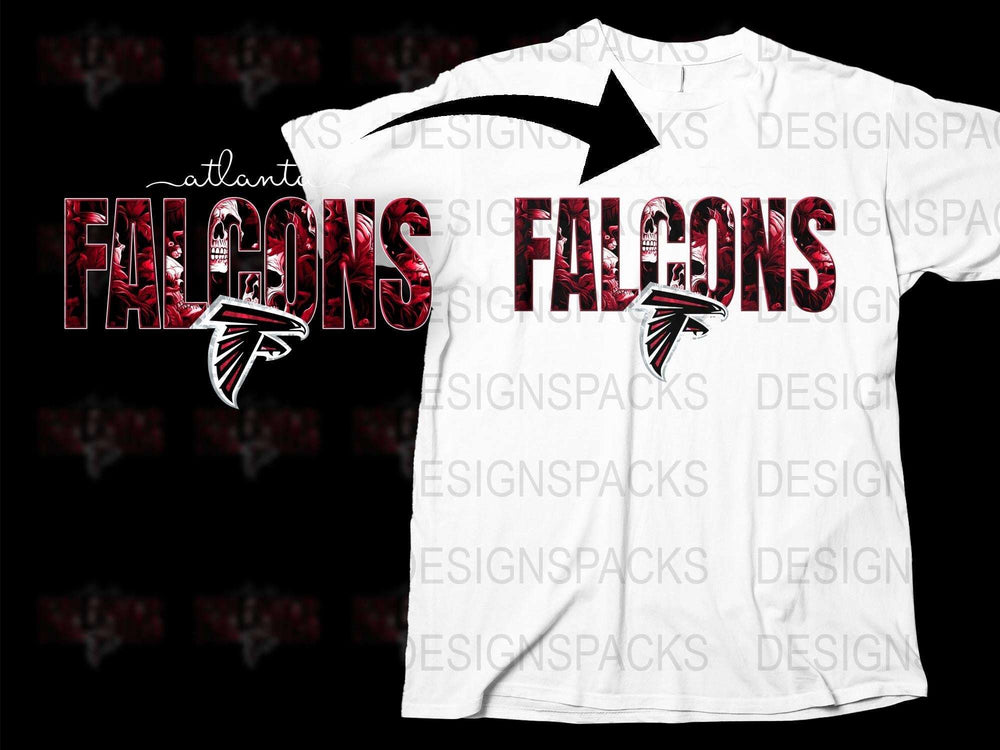 Atlanta Falcons T-Shirt, NFL Team Graphic Tee, White and Red, Football Fan Apparel, Casual Sportswear