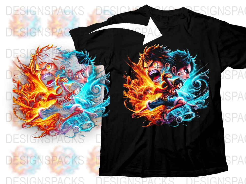 Vibrant Fire and Ice Dragon Graphic T-Shirt, Fantasy Art Tee, Unisex Adult Clothing, Cool Mythical Creature Design Shirt