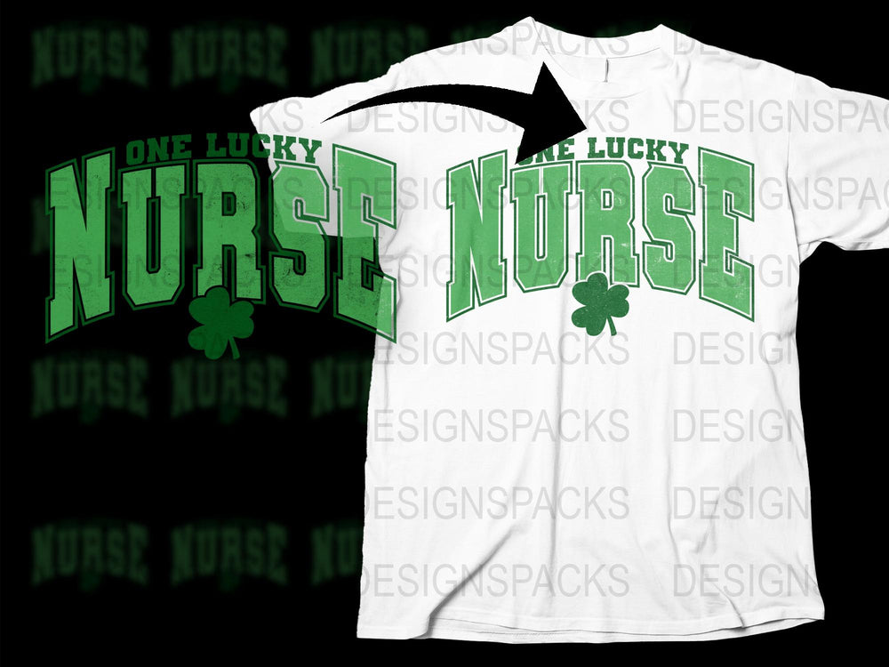 One Lucky Nurse T-Shirt St. Patrick's Day Shamrock Graphic Tee for Nurses Holiday Apparel