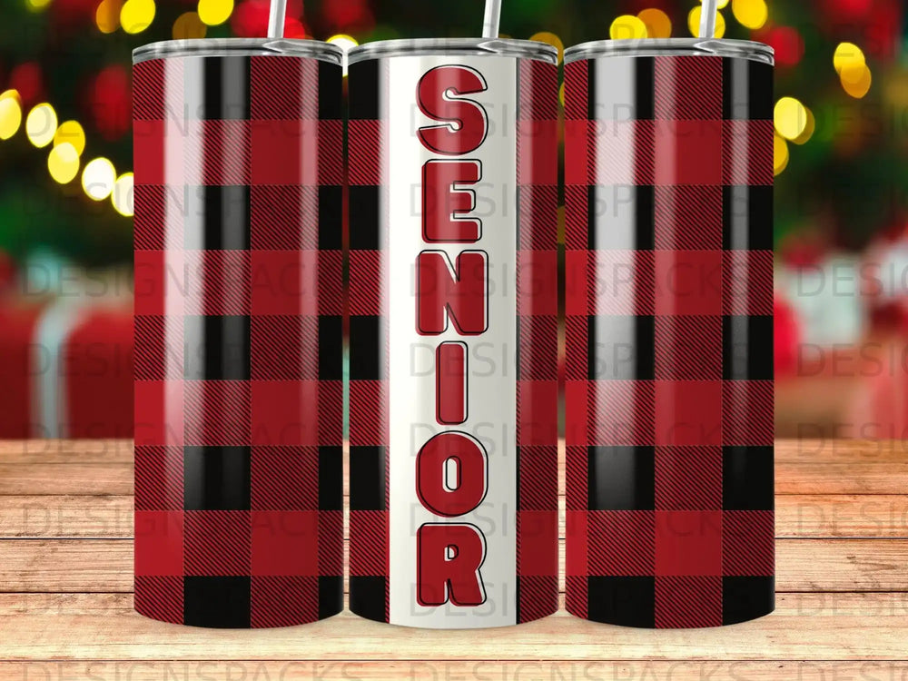 SENIOR Red Black Buffalo Plaid Tumbler product type