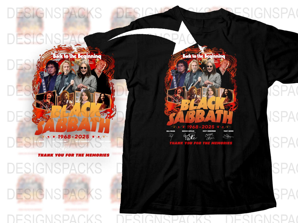 Vintage Black Sabbath Band T-Shirt, Classic Rock Tee, 1968-2025 Tour, Music Memorabilia, Collector's Item, Graphic Black Tee