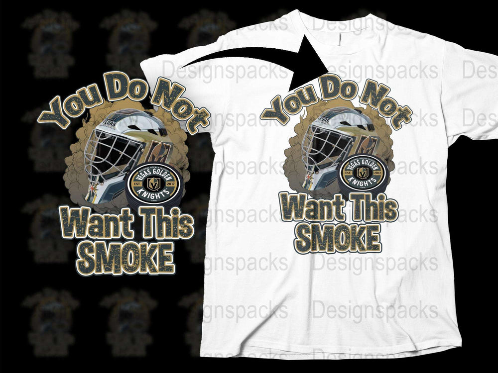 Hockey Themed T-Shirt 'You Do Not Want This Smoke' Goalie Mask Design Unisex Tee