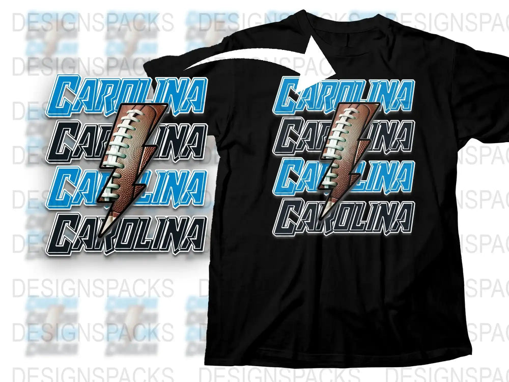 Carolina Football T-Shirt, Vintage Sports Tee, Classic American Football Design, Gift for Fans