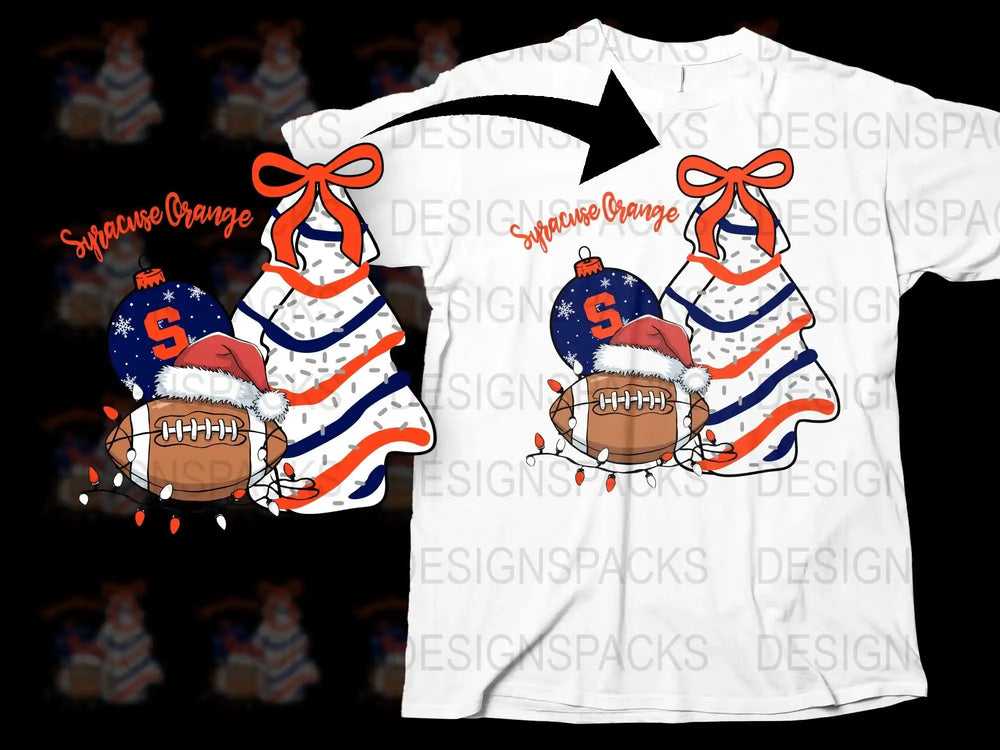 Syracuse Orange Inspired Football T-Shirt, Patriotic American Flag Design, College Sports Fan Apparel, Gift Idea