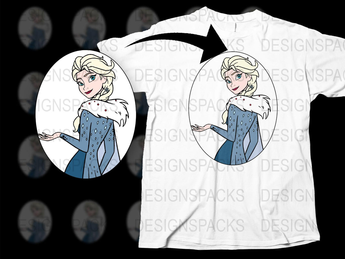 Elsa Frozen Inspired Graphic T-Shirt, Kids and Adults Disney Princess Tee, Casual Cosplay Top, Gift Idea