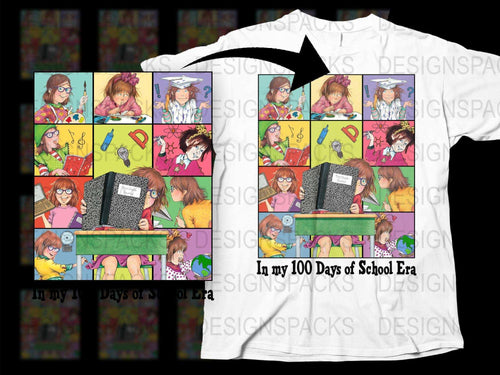 Colorful 100 Days of School T-Shirt, Kids Educational Milestone Tee, Teacher Student Celebration Shirt, Vibrant Comic Style Top