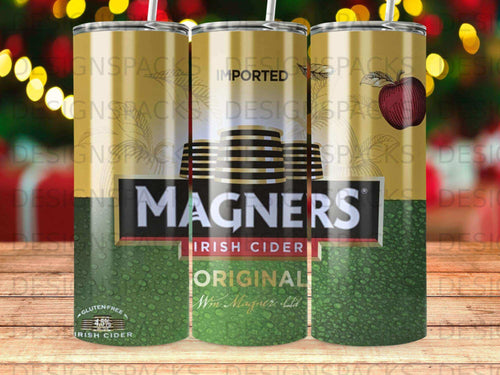 Magners Original Irish Cider tumbler with gluten-free and 4.5% ABV labels.