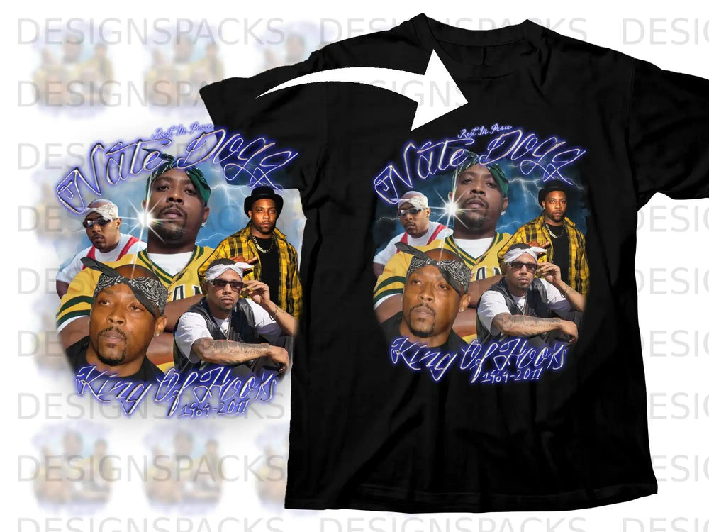 T-shirt featuring Nate Dogg with "Rest In Peace King of Hooks 1964-2011".