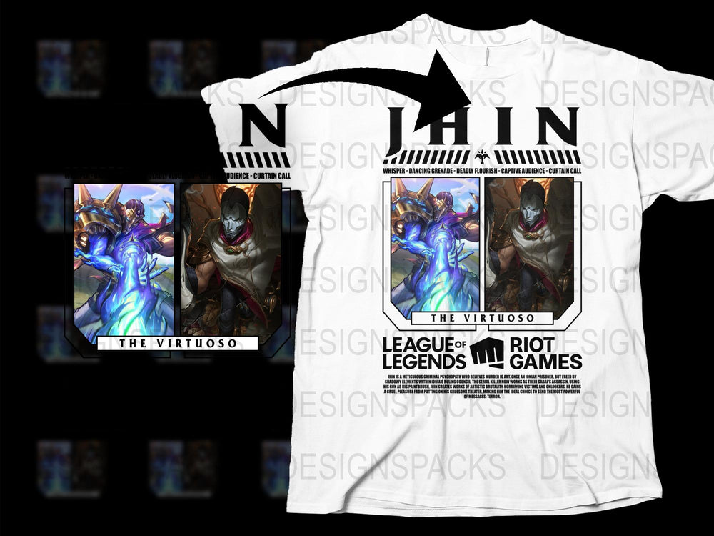 League of Legends Jhin The Virtuoso Gaming Shirt, Unisex Graphic Tee, Video Game Apparel, Riot Games Merchandise
