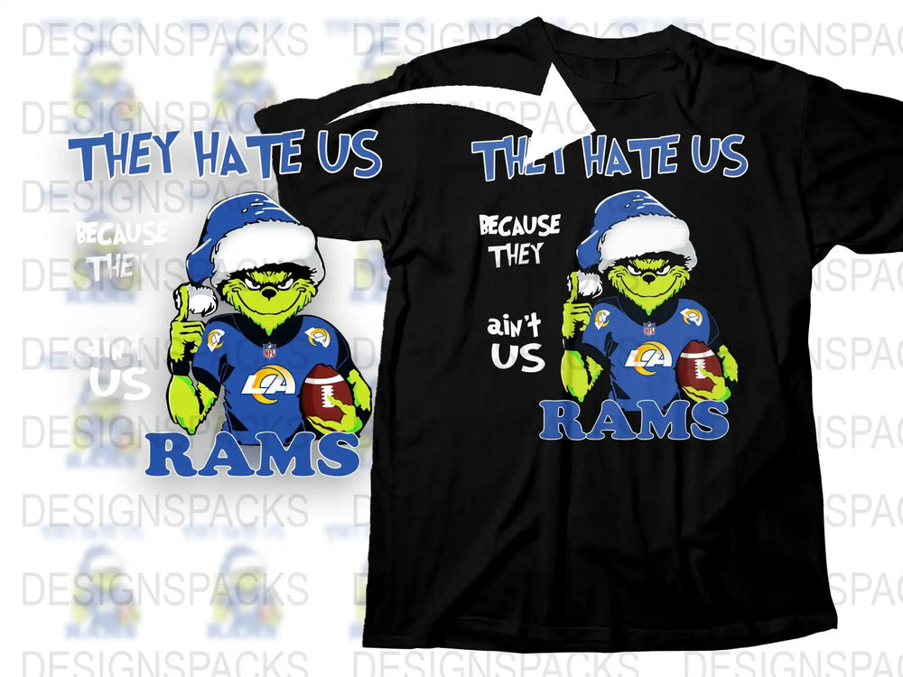 Los Angeles Rams Football Fan T-Shirt, Cool Green Monster Graphic, Casual Sports Apparel for Game Day