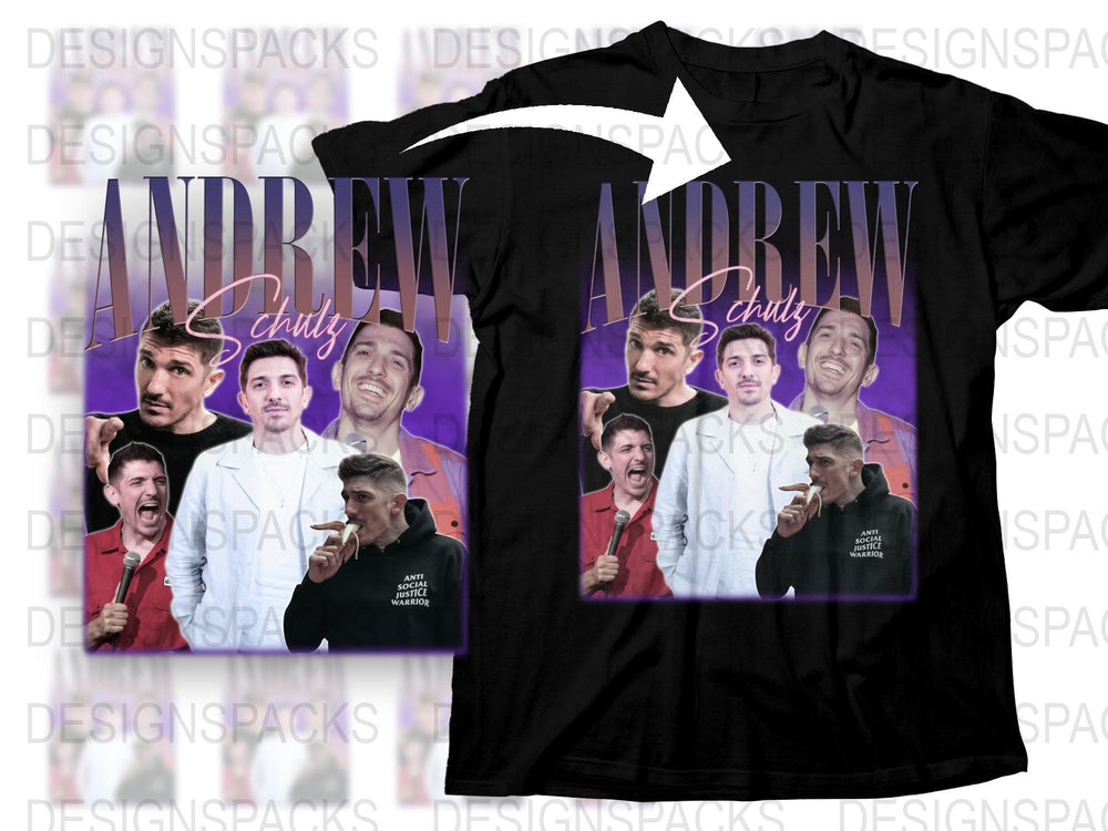Andrew Schulz Comedian Collage T-Shirt, Funny Stand-Up Comedy Tee, Unique Gift Idea