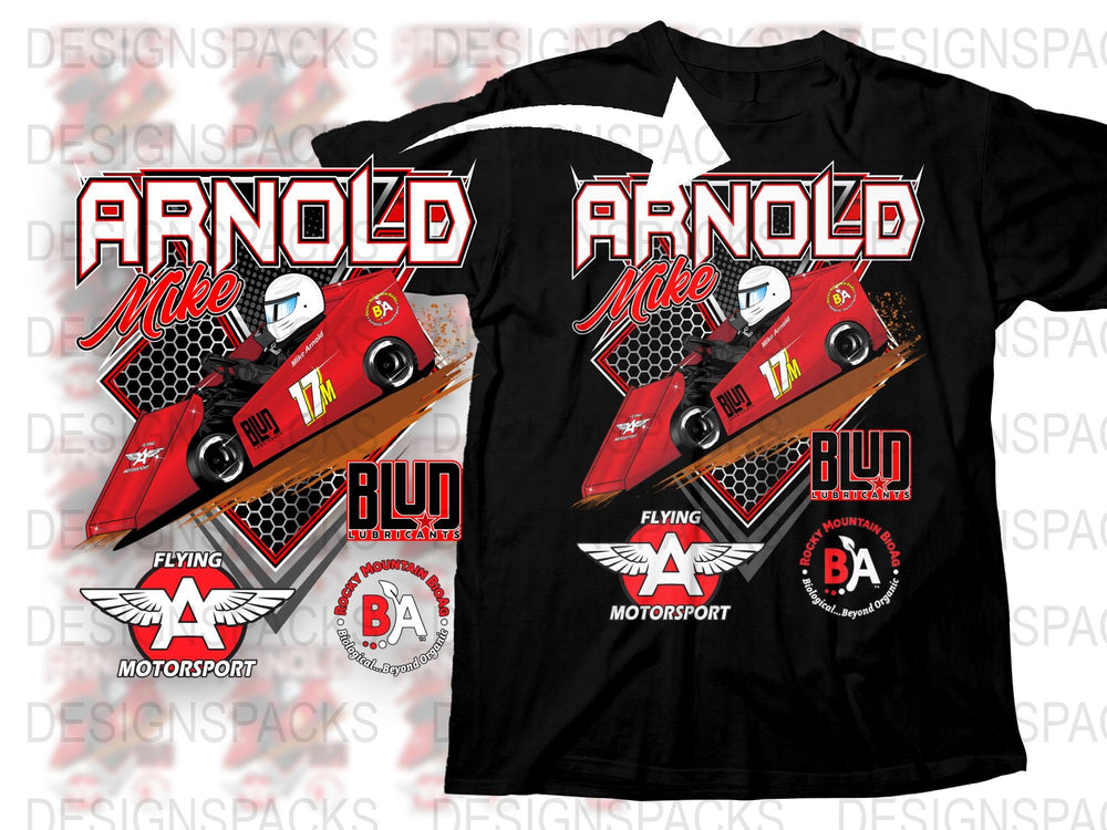 Arnold Mike Motorsport Flying BA T-Shirt, Red Race Car Graphic Tee, Racing Apparel Gift