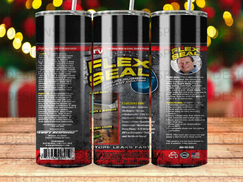 Flex Seal liquid rubber sealant coating can in red, black, and white.
