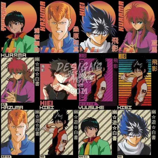 31 Yu Yu Hakusho Anime Designs Bundle PNG designspacks