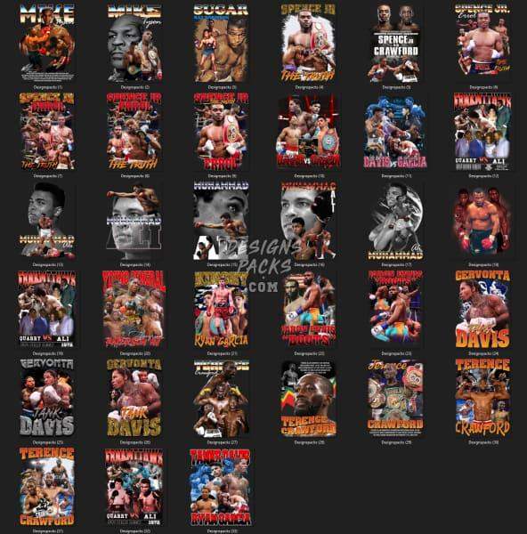 31 Boxing Bootleg Designs Bundle PNG DESIGNSPACKS