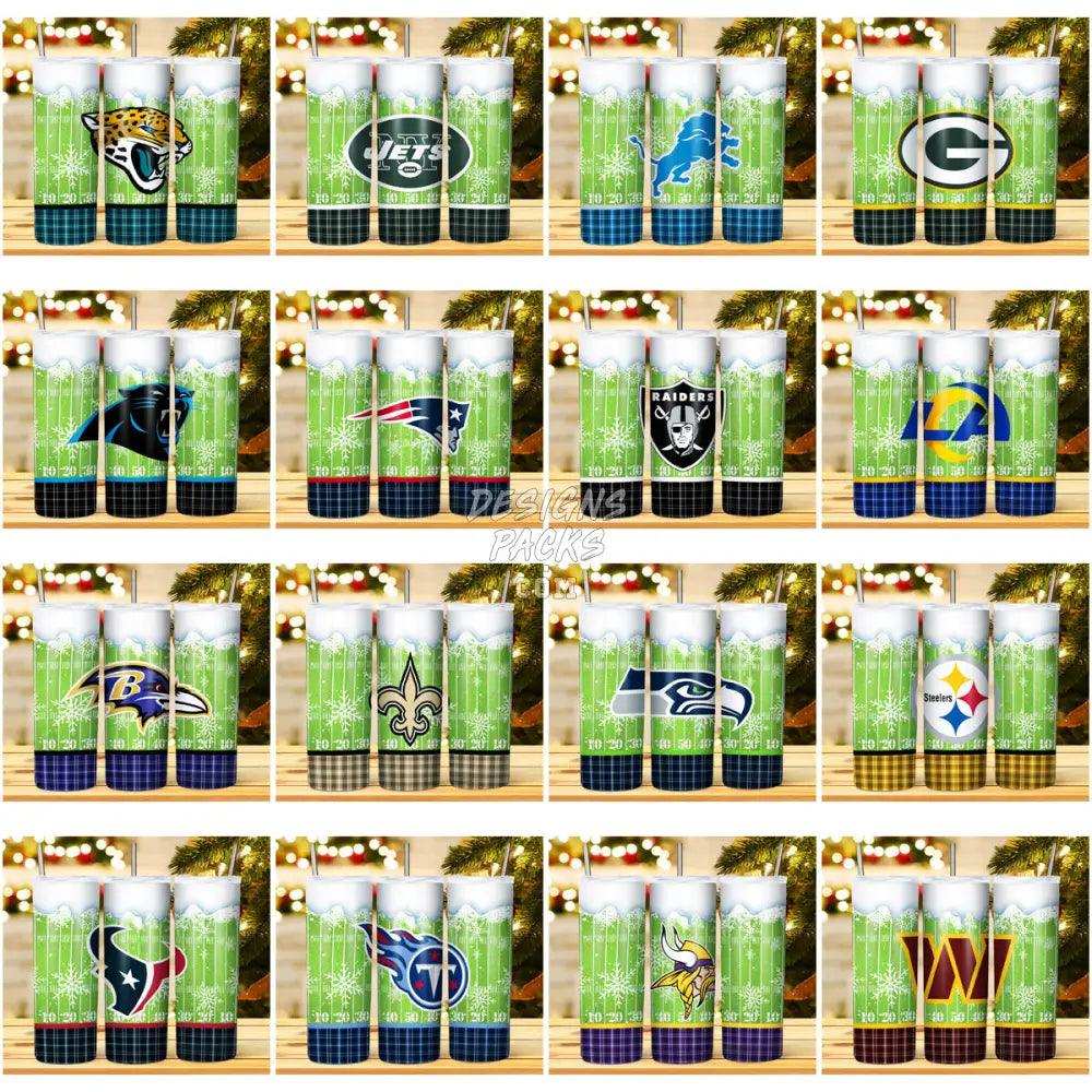 31 Football Christmas Football Field Tumbler Wrap Bundle Jpg