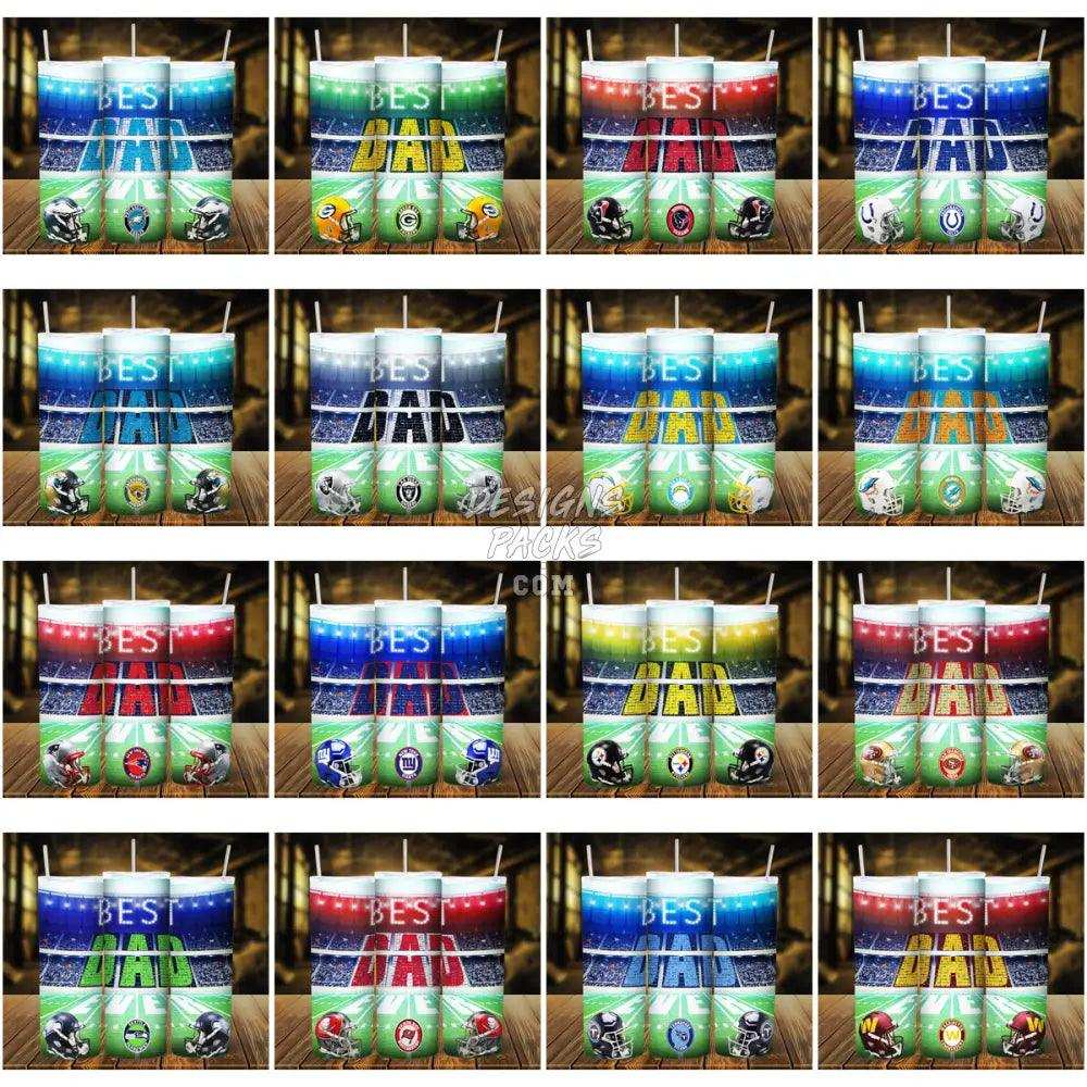 31 Football Best Dad Placard Tumbler Wrap Bundle Jpg