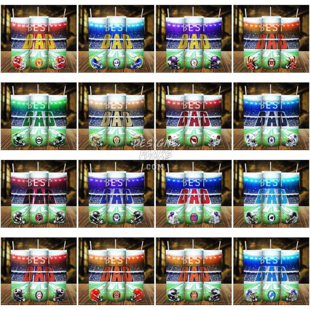 31 Football Best Dad Placard Tumbler Wrap Bundle Jpg