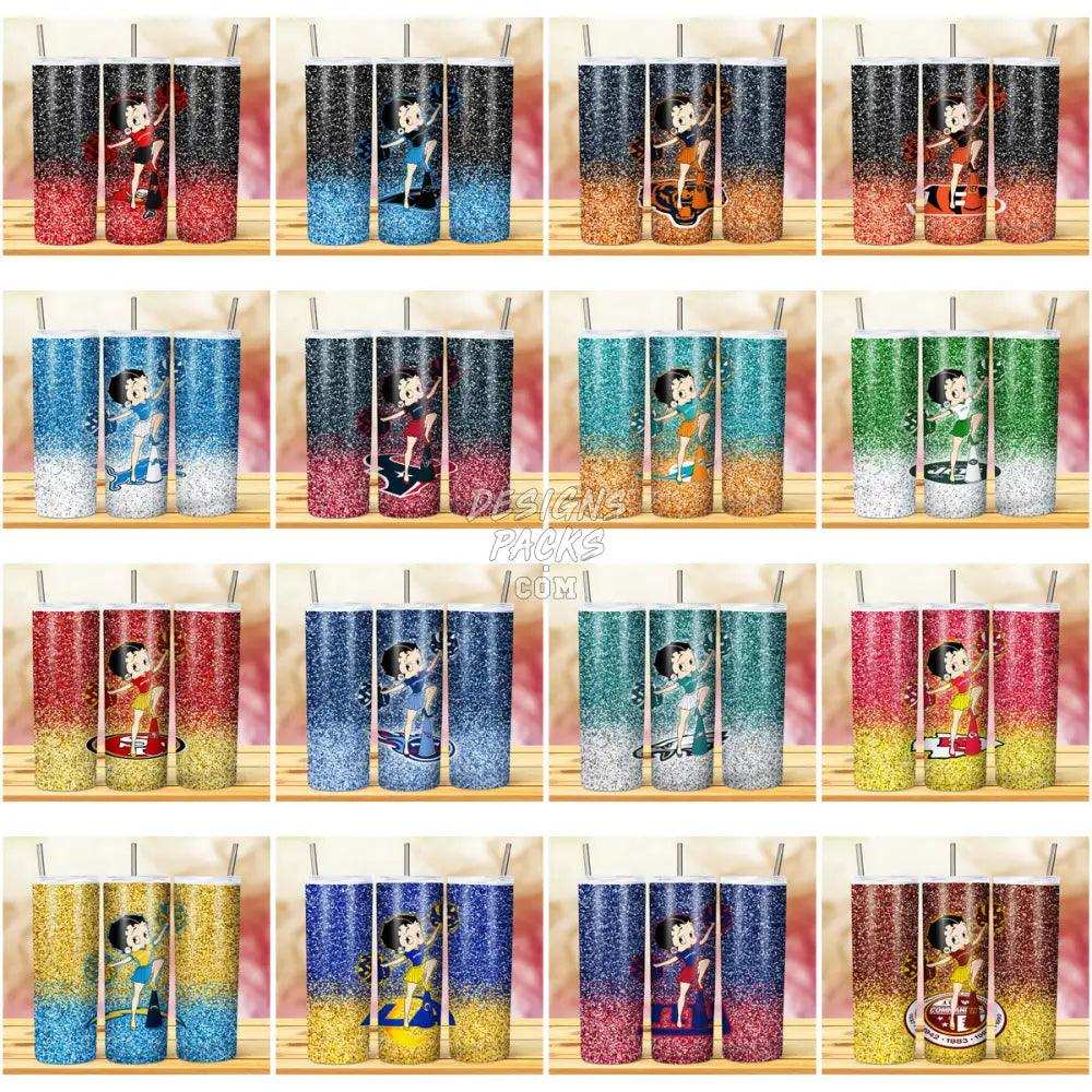 31 Football Betty Cartoon Tumbler Wrap Bundle Jpg