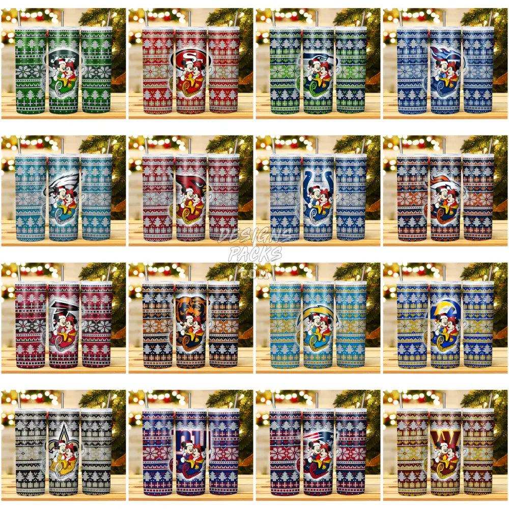 31 Football Cartoon X Minnie Christmas Tumbler Wrap Bundle Jpg