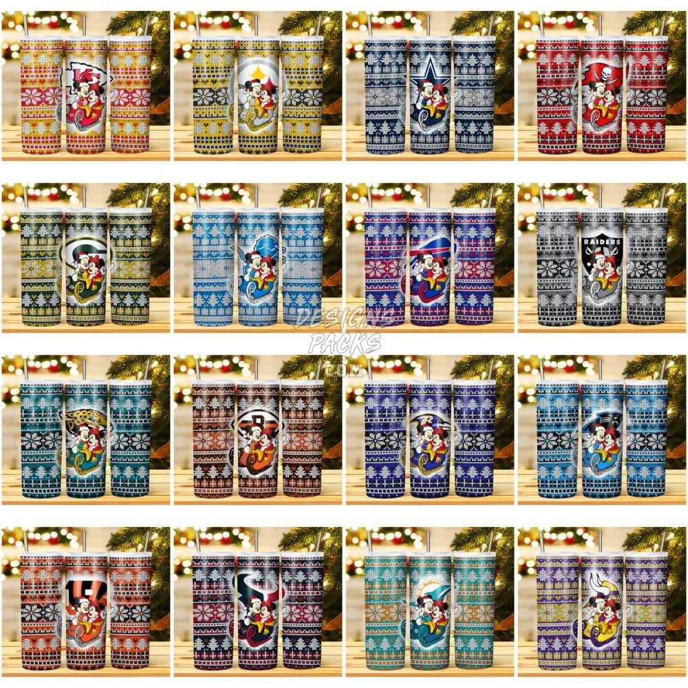 31 Football Cartoon X Minnie Christmas Tumbler Wrap Bundle Jpg