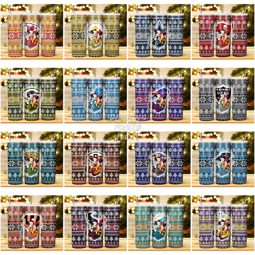 31 Football Cartoon X Minnie Christmas Tumbler Wrap Bundle Jpg