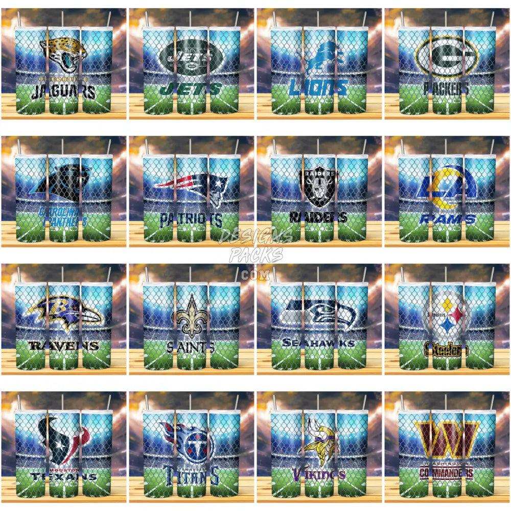 31 Football Chain Fence Tumbler Wrap Bundle Jpg