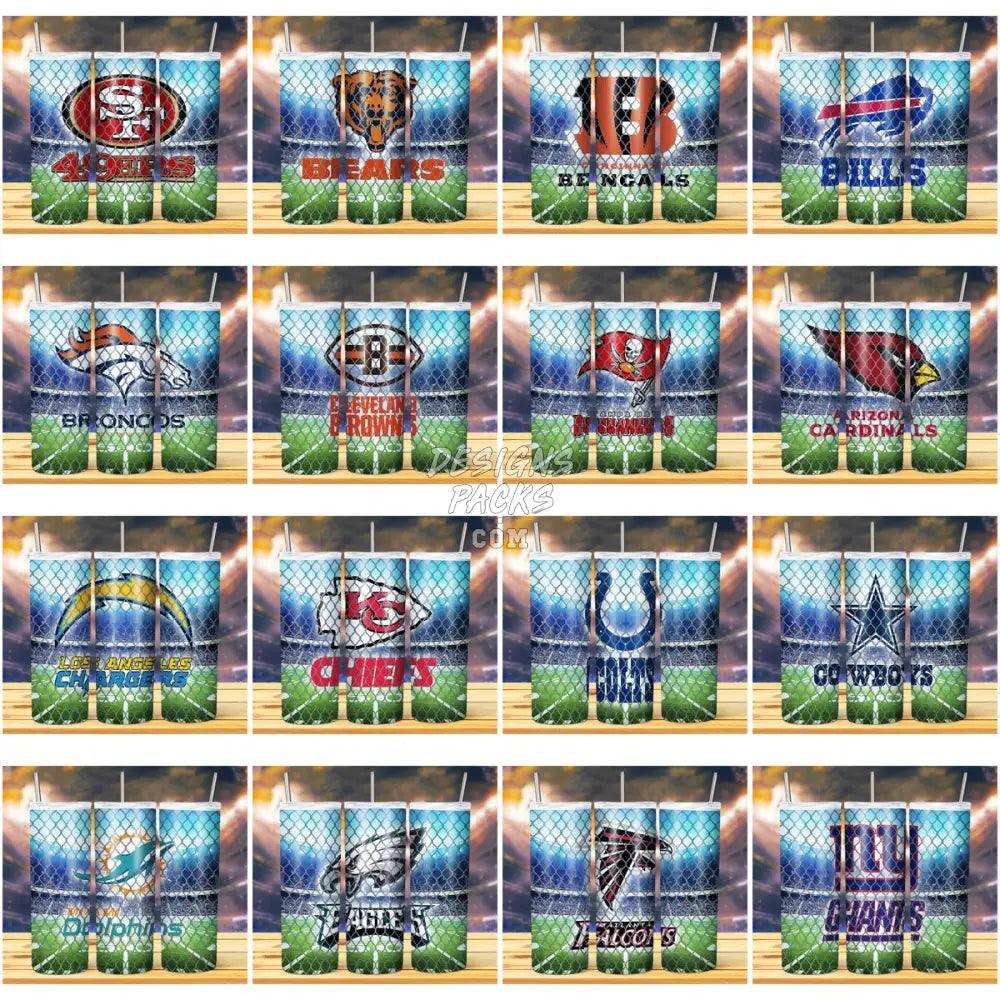 31 Football Chain Fence Tumbler Wrap Bundle Jpg