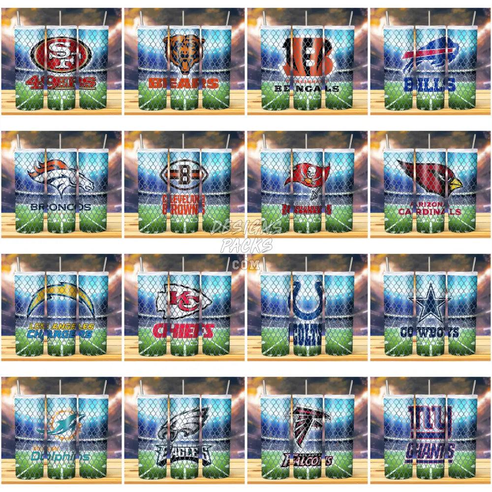 31 Football Chain Fence Tumbler Wrap Bundle Jpg