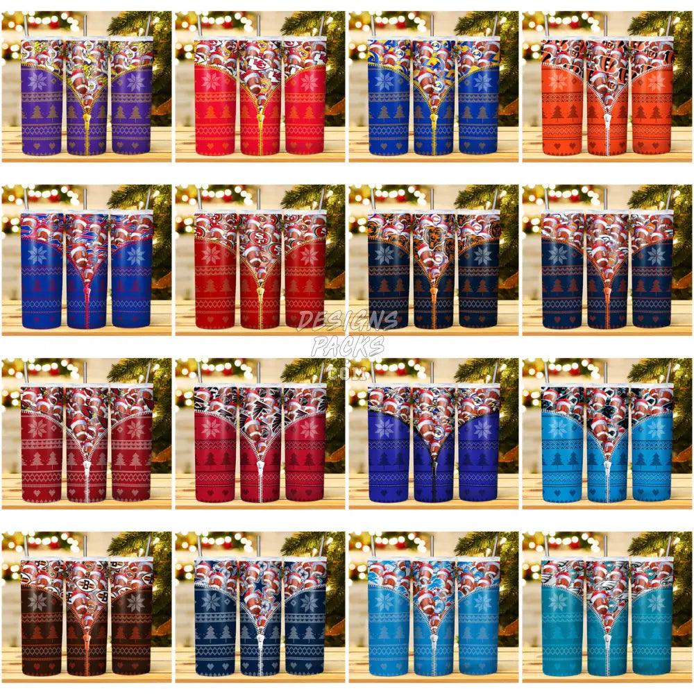 31 Football Christmas Zipper Tumbler Wrap Bundle Jpg