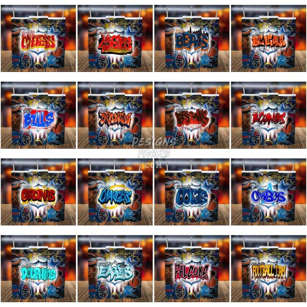 31 Football Graffiti Tumbler Wrap Bundle Jpg