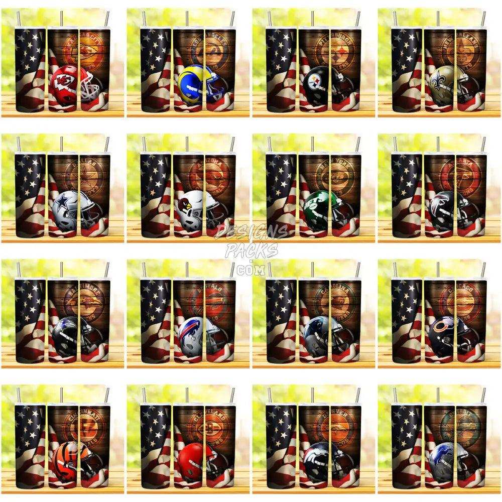 31 Football Helmet Flag Tumbler Wrap Bundle Jpg