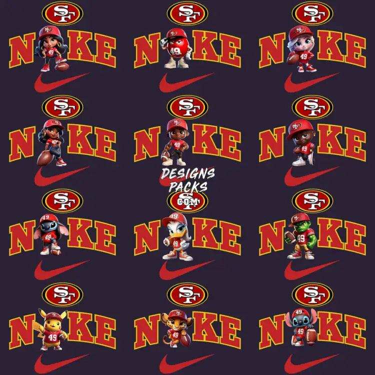 31 Football San Francisco Team 49Ers Cartoon Swoosh Designs Bundle Png