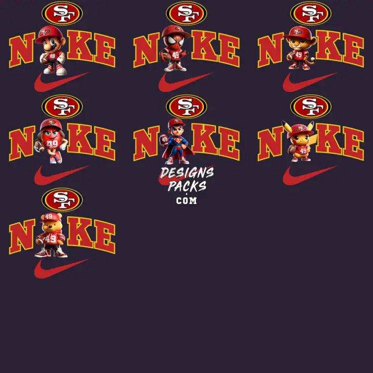 31 Football San Francisco Team 49Ers Cartoon Swoosh Designs Bundle Png