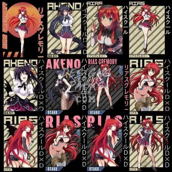 31 High School DxD Anime Designs Bundle PNG
