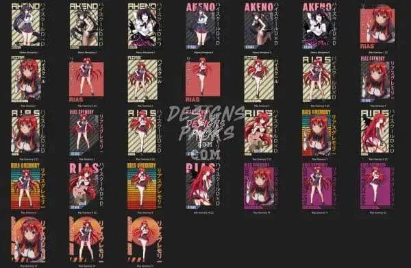 31 High School DxD Anime Designs Bundle PNG