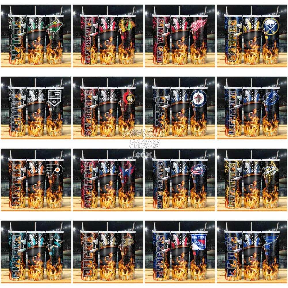 31 Ice Hockey Fire Hand Tumbler Wrap Bundle Jpg