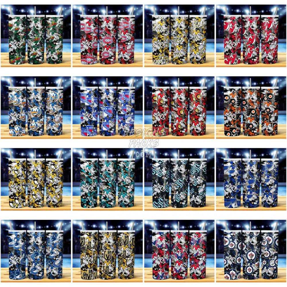31 Ice Hockey Seamless Pattern Tumbler Wrap Bundle Jpg