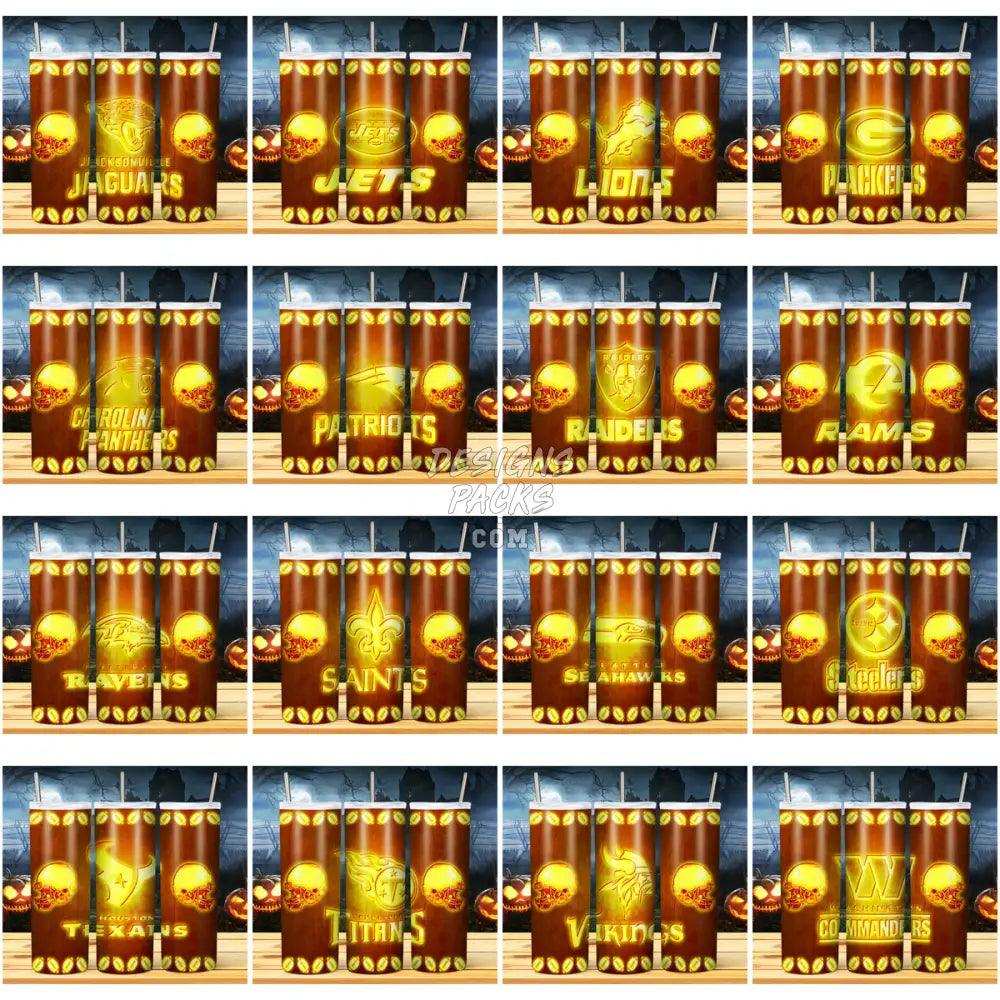 31 Jack O Lantern Football Tumbler Wrap Bundle Jpg