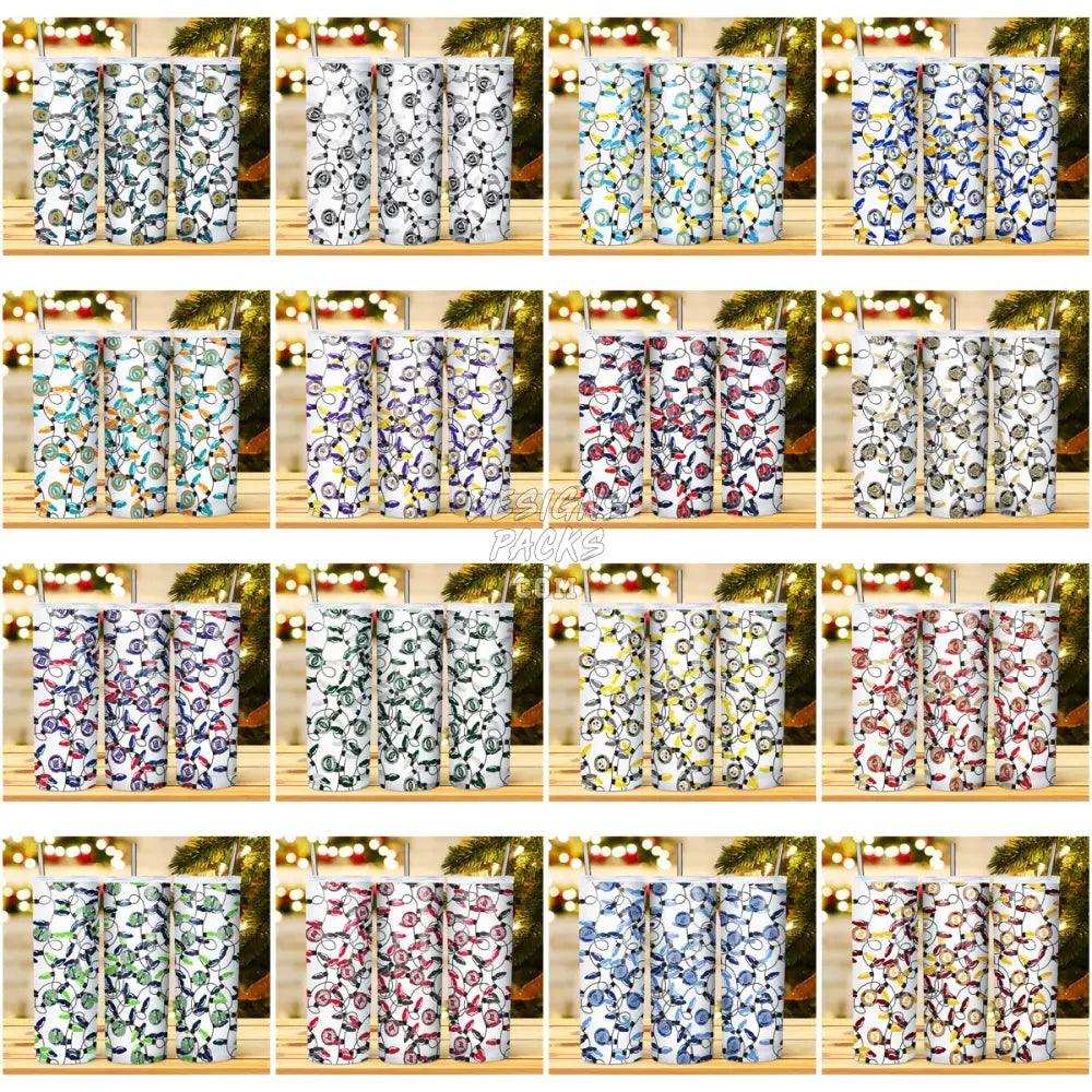 31 Messy Christmas Lights Football Tumbler Wrap Bundle Jpg