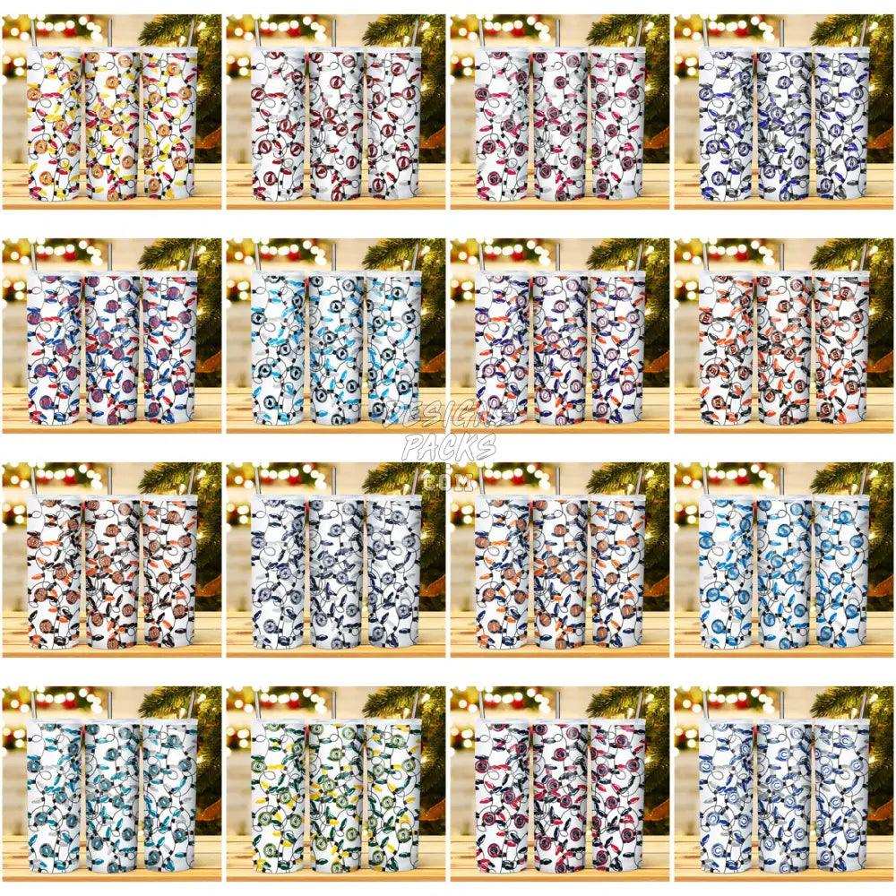 31 Messy Christmas Lights Football Tumbler Wrap Bundle Jpg